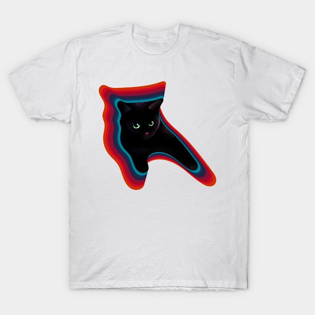 small black cat extending his arms T-Shirt by Arteria6e9Vena